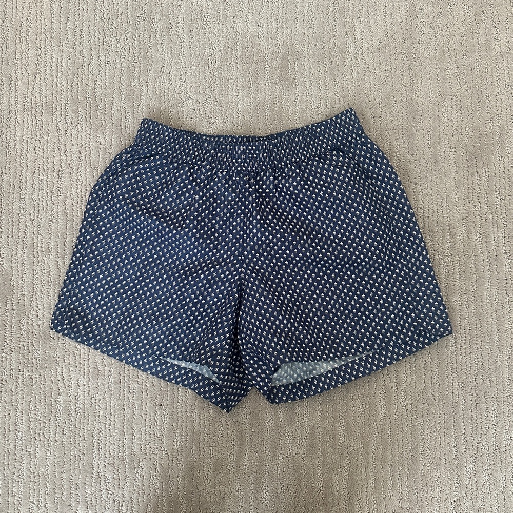 Burberry Blue and White Patterned Athletic Shorts